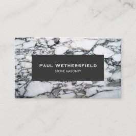 Black and White Marble Stonemason Architect Visitkort