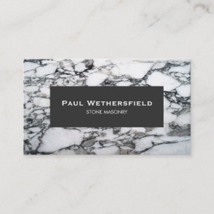 Black and White Marble Stonemason Architect Visitkort