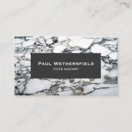 Black and White Marble Stonemason Architect Visitkort