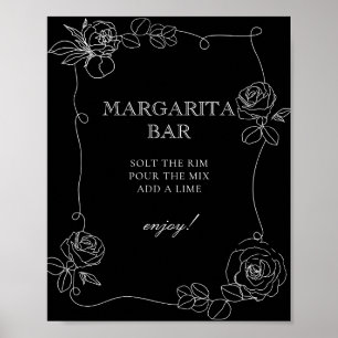 Black and White Margarita Pub Möhippa Poster