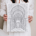 Black and White Marocko Hallway Poster<br><div class="desc">Bekvämt handritad bild av Marockos korridorer. Spelande konstutskrifter för ditt hem!</div>