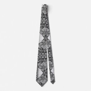 Black and White Maximalist Paisley Blommigt Garden Slips