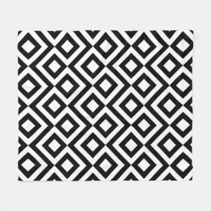 Black and White Meander Fleecefilt