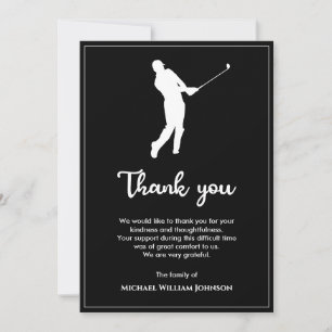 Black and White Memorial Funeral Golf Player Tack Kort