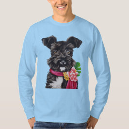 Black and White Mini Schnauzer T Shirt