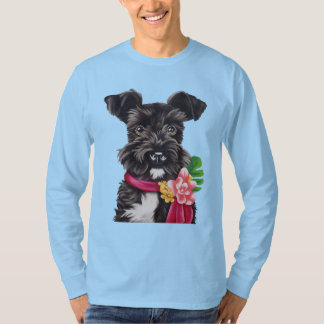 Black and White Mini Schnauzer T Shirt