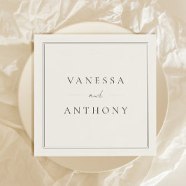 Black and White Minimalist Modern Wedding Pappersservett