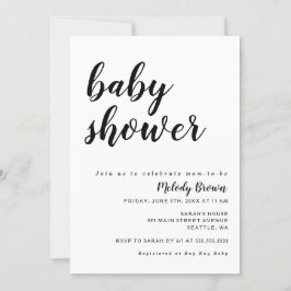 Black and White Modern Baby Shower Inbjudningar