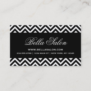 Black and White Modern Chevron Rand Visitkort