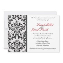 Black and White Modern Damask Wedand