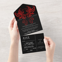 Black and White Modern Elegance Bröllop RED