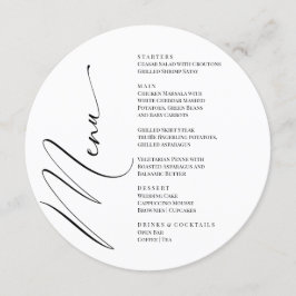 Black and White Modern Elegant Menu  Meny