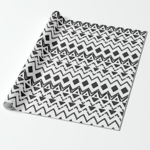 Black and White Modern Hand plockade Tribal Aztec Presentpapper