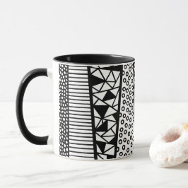Black and white - modern pattern mugg