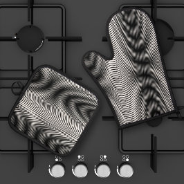 Black and White Moiré Rand - Trippy Abstrakt