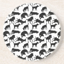 Black and white monochrome dog shape pattern