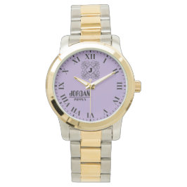 Black and White Monogram and Name Armbandsur