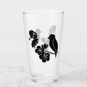 Black and White Mönster Bird Glaskopp