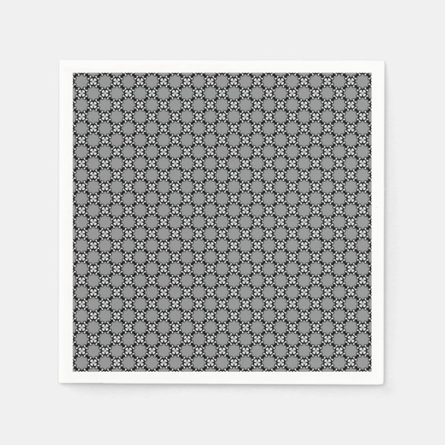 Black and White Mosaic Pappersservett (Framsidan)
