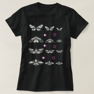 Black and White Moth , Butterfly Art T Shirt