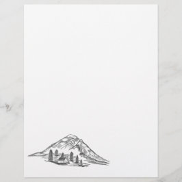 Black and white mountain letterhead brevhuvud