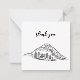 Black and white mountain note card anteckningskort