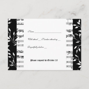 Black and White Mozart Music osa med kuvert Kort