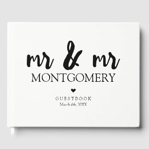 Black and White Mr & Calligraphy Gästböcker