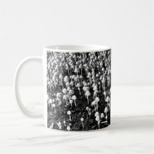 Black and White Mushroom Colony Photo Kaffemugg