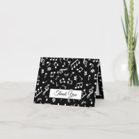 Black and White Music Note Mönster Theme Musician
