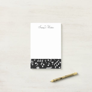 Black and White Music Note Musician Post-it Block