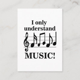 Black and White Music Notes Musical Profession Visitkort