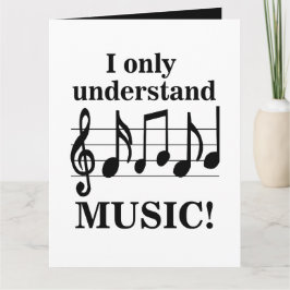 Black and White Music Notes Musician Birthday Card Kort