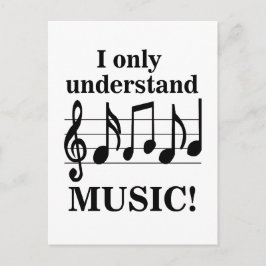 Black and White Music Notes Vykort