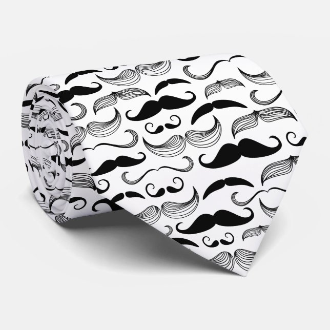 Black and White Mustache Mönster Slips (Rullad)