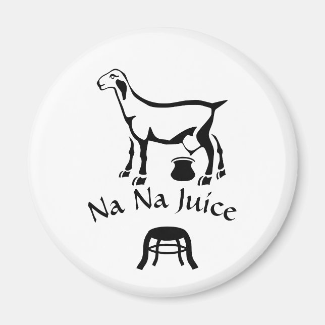 Black and White Nanny Goat Milking Stool Magnet (Framsidan)