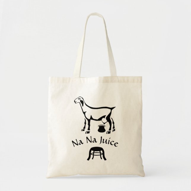Black and White Nanny Goat Milking Stool Tygkasse (Framsidan)