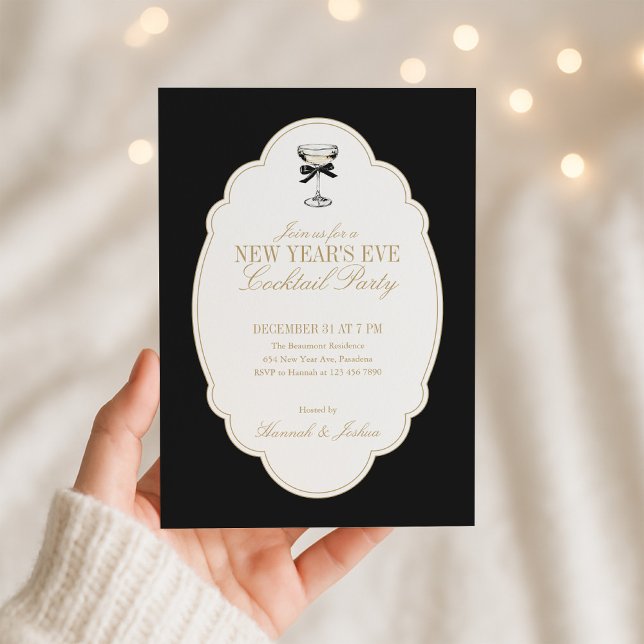 Black and White New Year's Eve Party Invitation Inbjudningar (Skapare uppladdad)