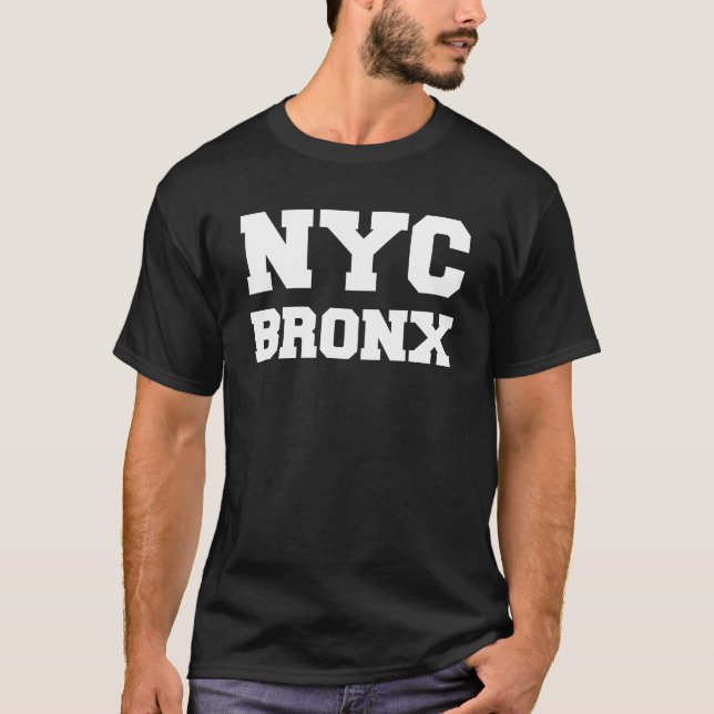 Black and White New York City Bronx T-Shirt (Framsida)