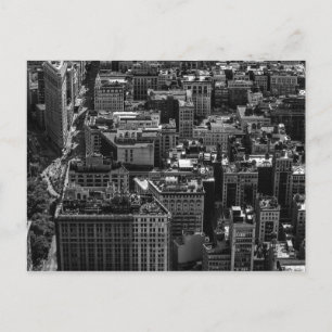 Black and White New York City Skyline Photo Vykort
