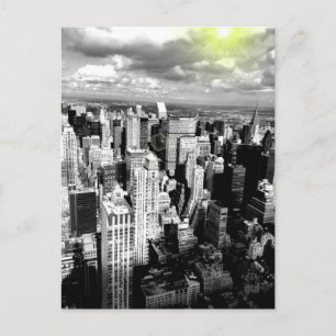 Black and White New York City Skyline Vykort