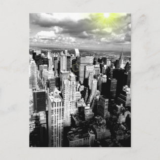 Black and White New York City Skyline Vykort