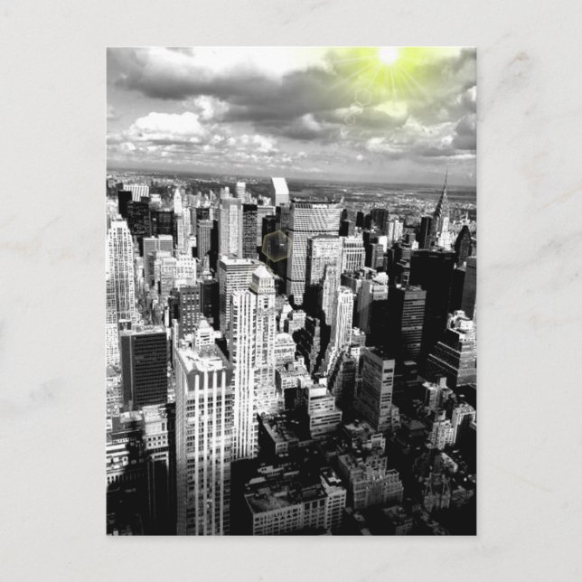 Black and White New York City Skyline Vykort (Framsida)
