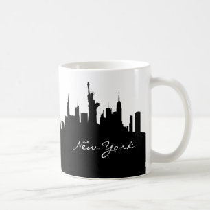 Black and White New York Skyline Kaffemugg