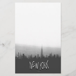 Black and White New York Skyline Stationary Brevpapper