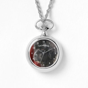 Black and White Newfoundland Hund Personlig Armbandsur