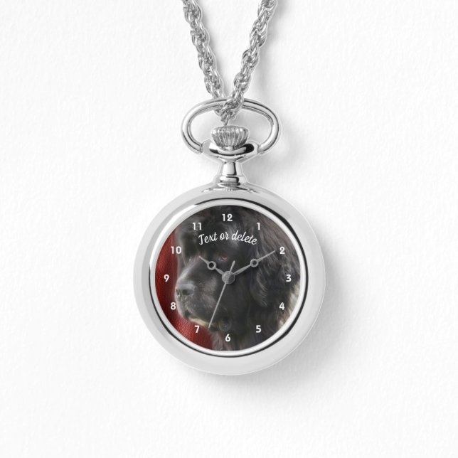 Black and White Newfoundland Hund Personlig Armbandsur (Framsida)