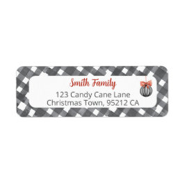 Black and White Noël Adress Returadress Etikett