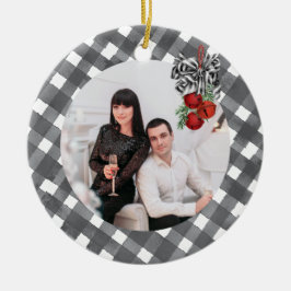 Black and White Noël Card Julgransprydnad Keramik