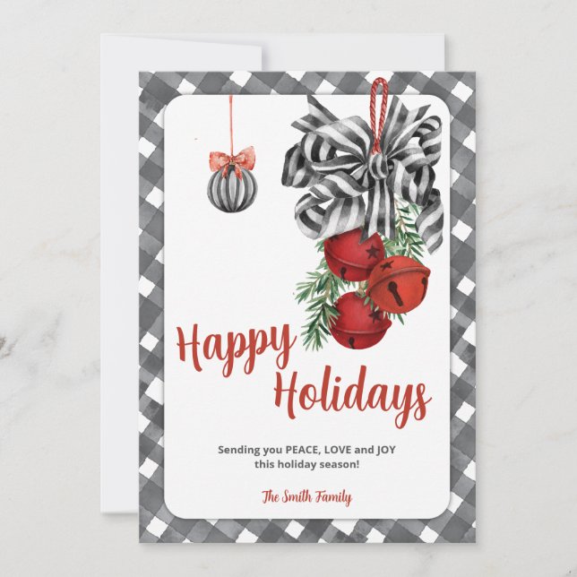 Black and White Noël Christmas Card Julkort (Framsida)